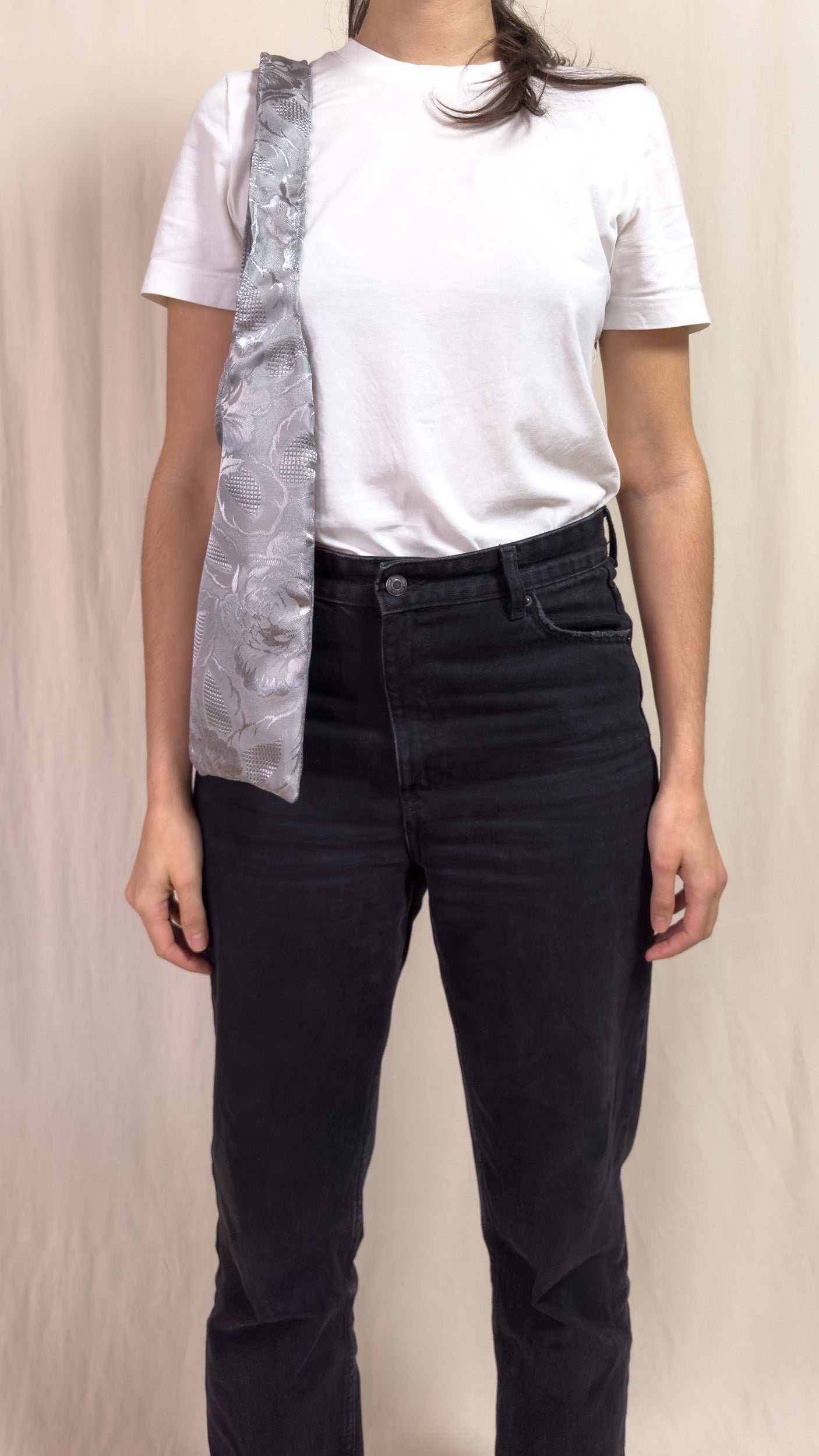 bag - silver jacquard