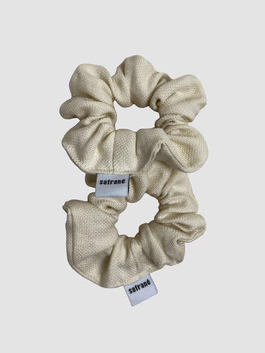 Scrunchie - shell white plain