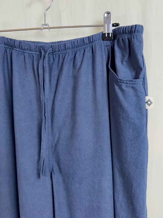 Drawstring trousers in dark blue plain