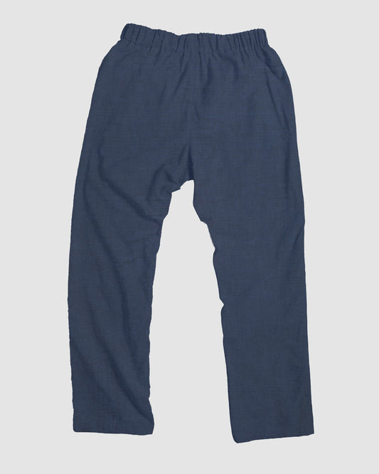 straight trousers - dark blue - plain
