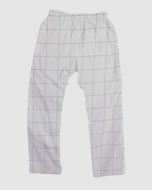 straight trousers - white - large checks