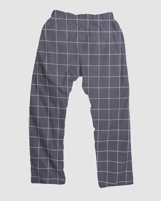 straight trousers - black - large checks