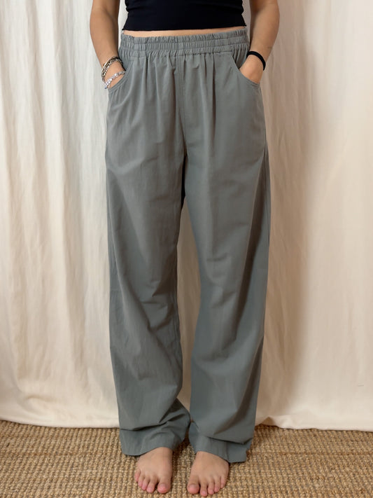 Straight trousers in grey green