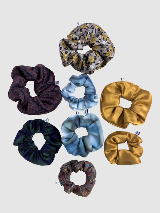 Scrunchie - green & blue stripes
