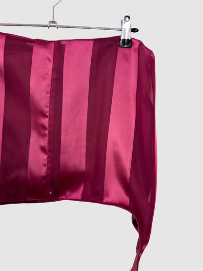 Handbag - raspberry pink stripes - medium