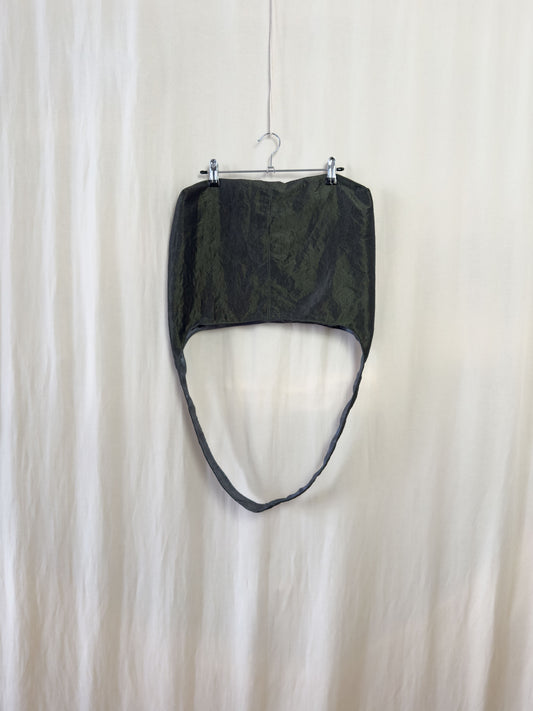 Handbag - dark green shiny - medium