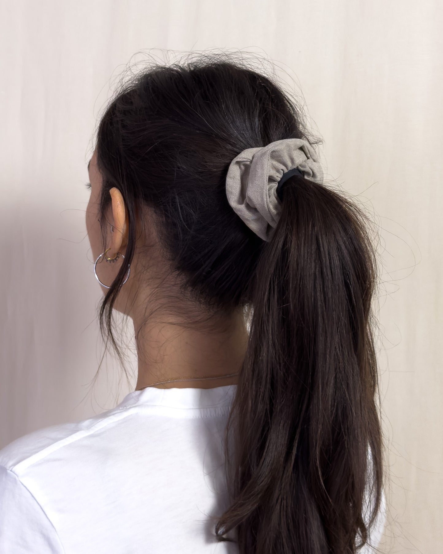 Scrunchie - beige plain
