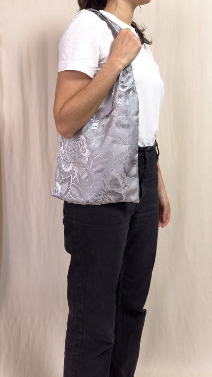 bag - silver jacquard
