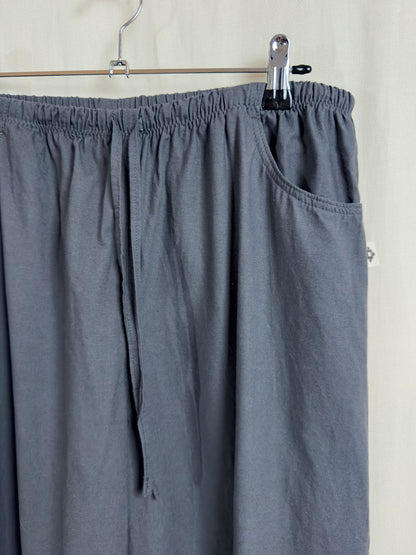 Drawstring trousers in dark grey plain