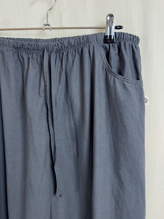Drawstring trousers in dark grey plain
