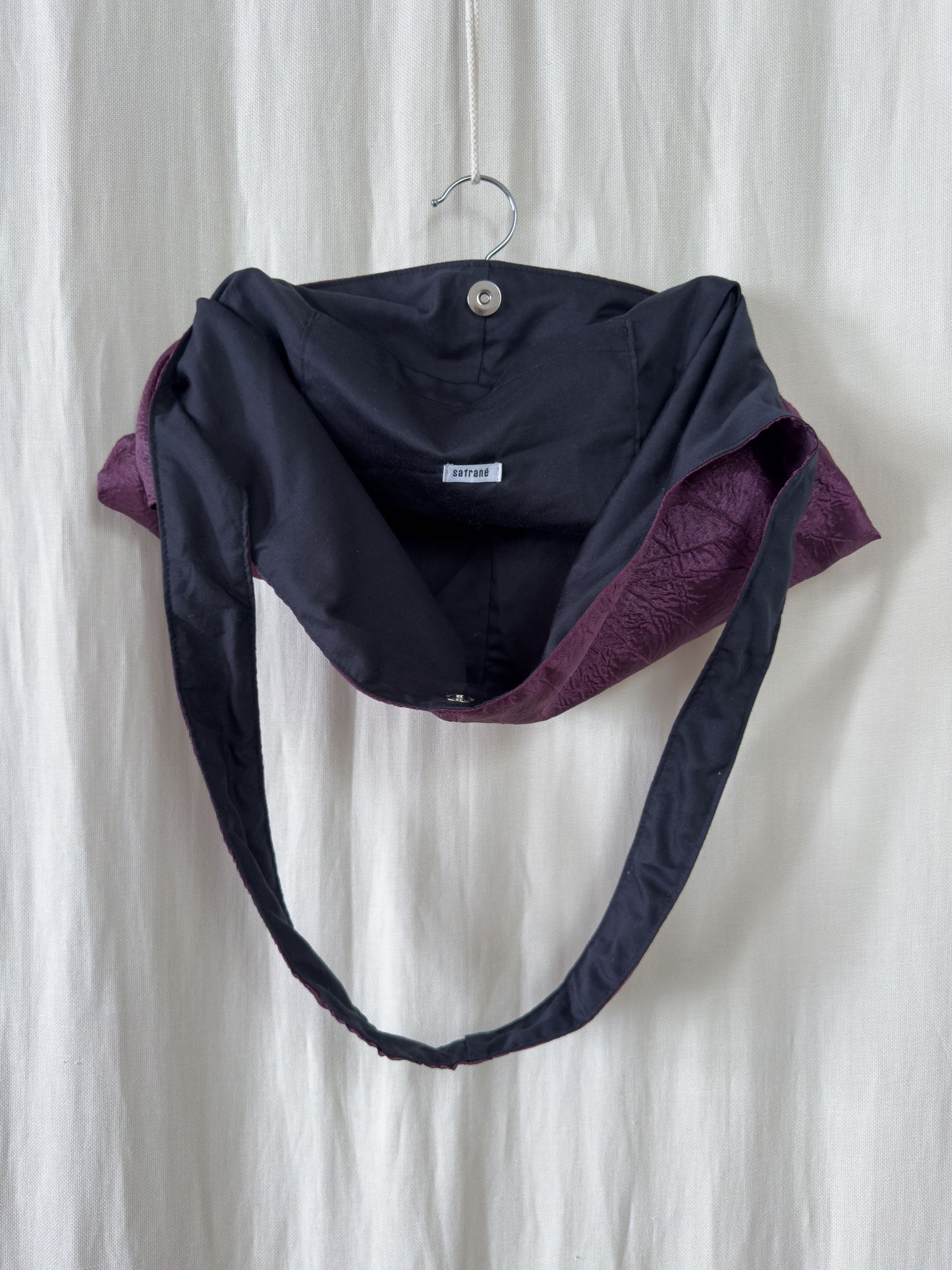 Handbag - purple crinkled - medium