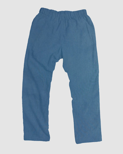 straight trousers - blue - plain