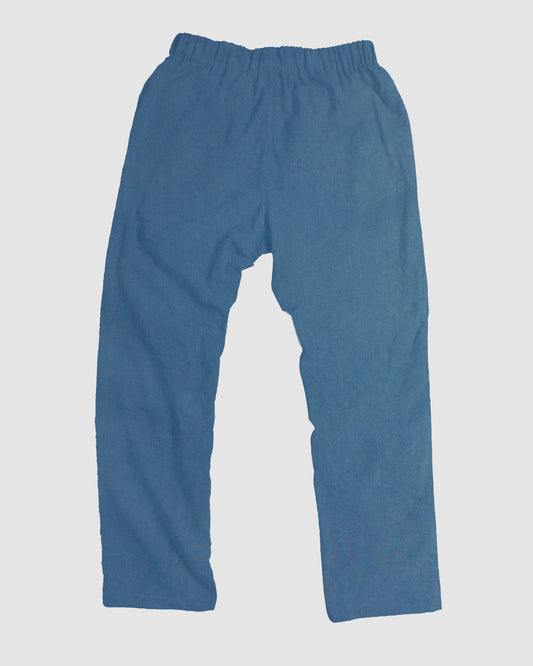 straight trousers - blue - plain
