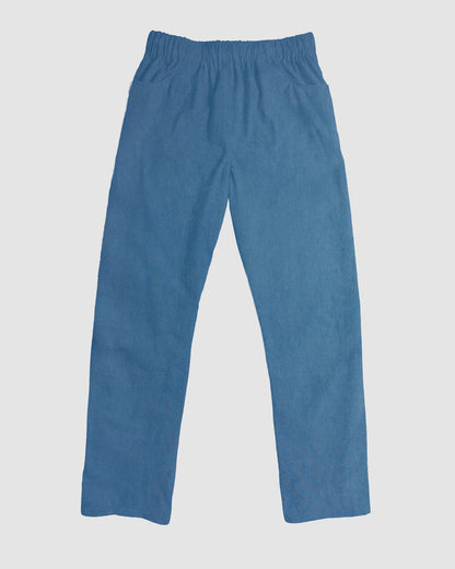 straight trousers - blue - plain