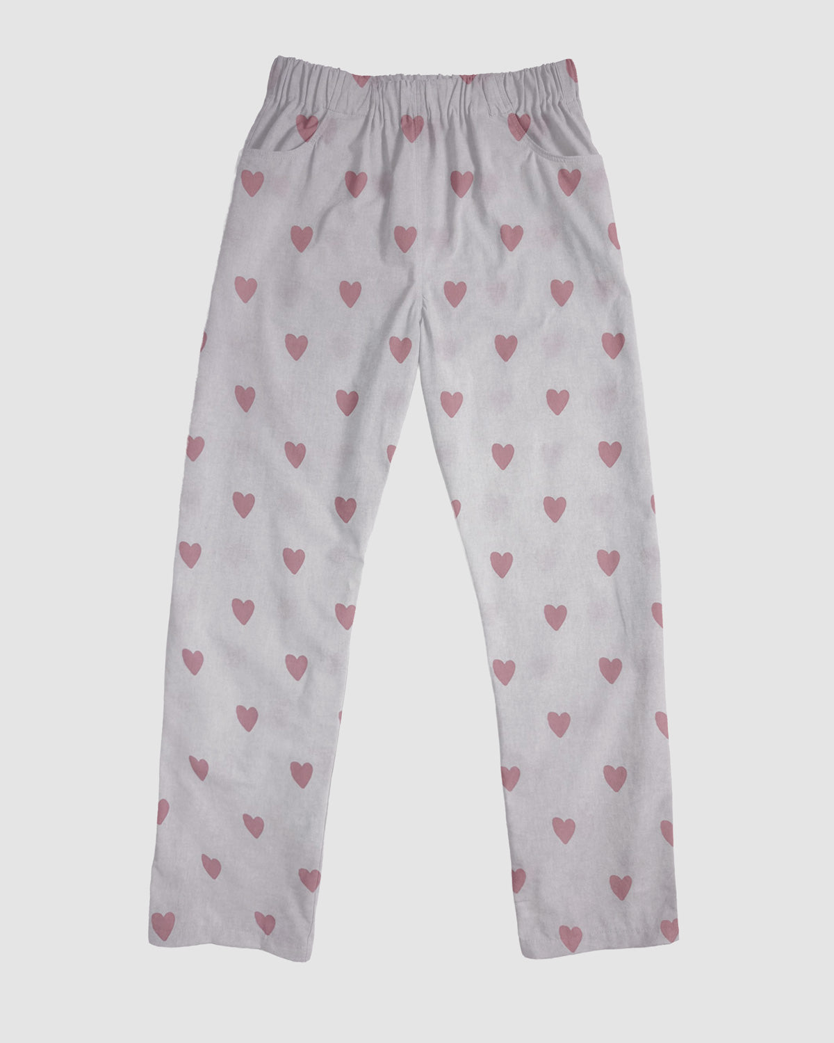 straight trousers - white - hearts