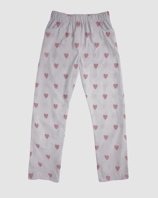 straight trousers - white - hearts