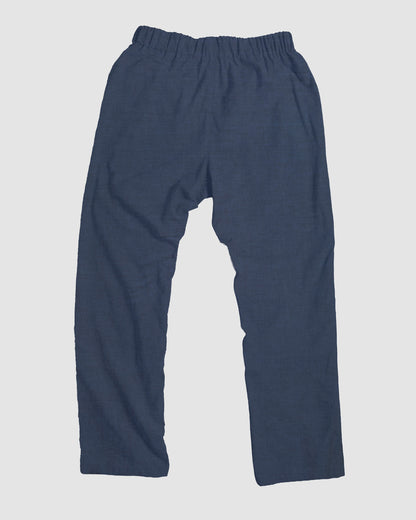 straight trousers - dark blue - plain