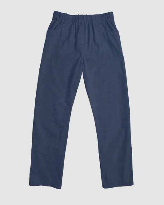 straight trousers - dark blue - plain