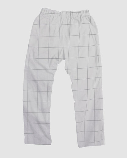 straight trousers - white - large checks
