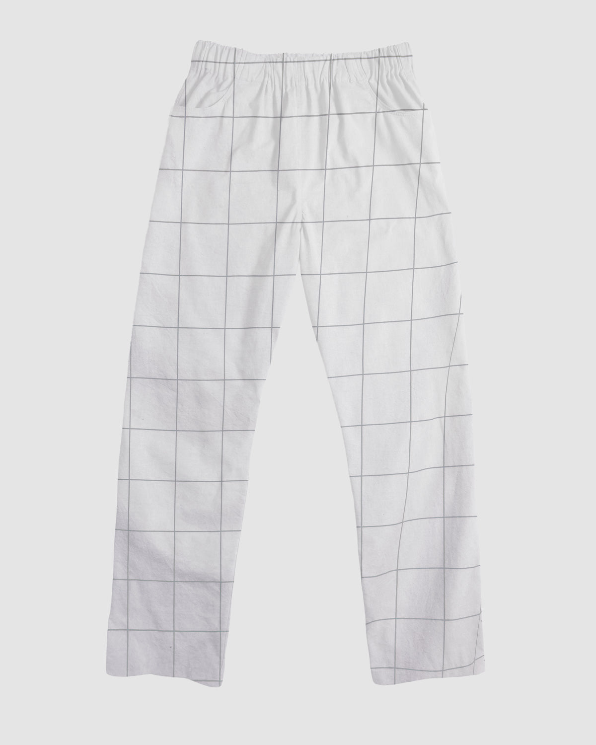 straight trousers - white - large checks
