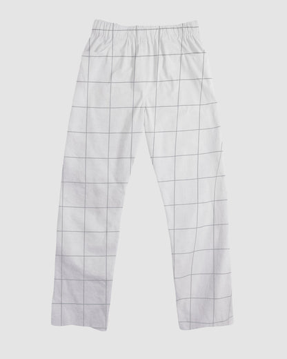 straight trousers - white - large checks