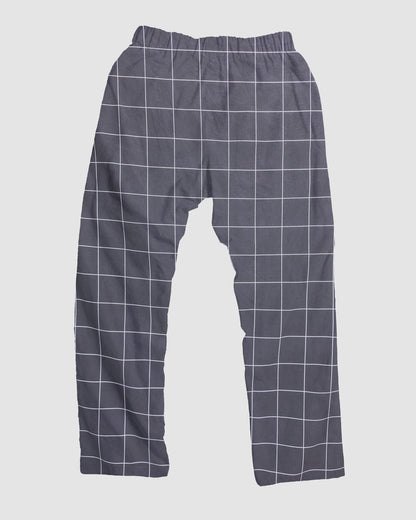 straight trousers - black - large checks