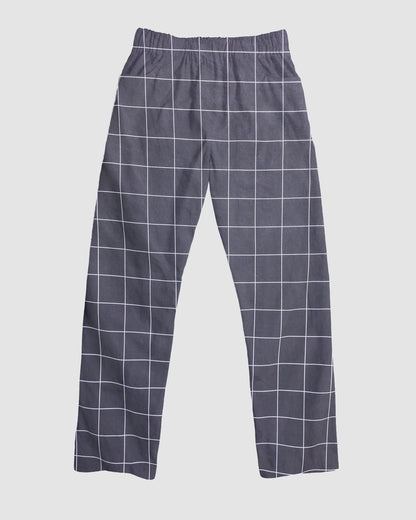 straight trousers - black - large checks