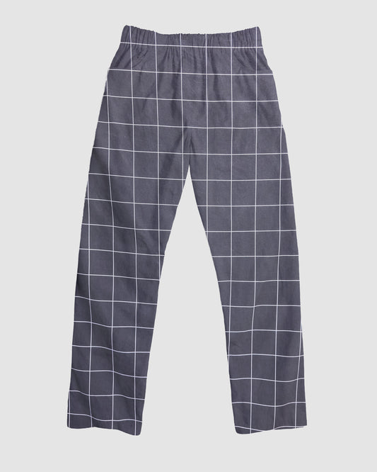 straight trousers - black - large checks