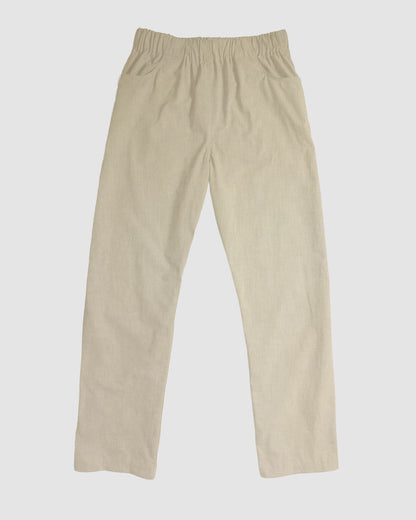 straight trousers - pale yellow - plain