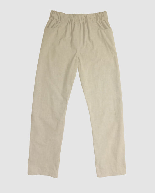 straight trousers - pale yellow - plain