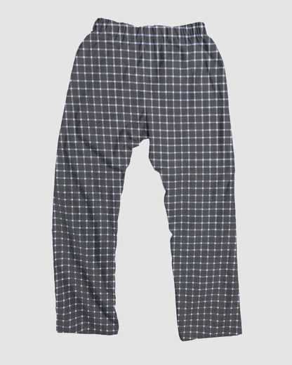 straight trousers - black - medium checks