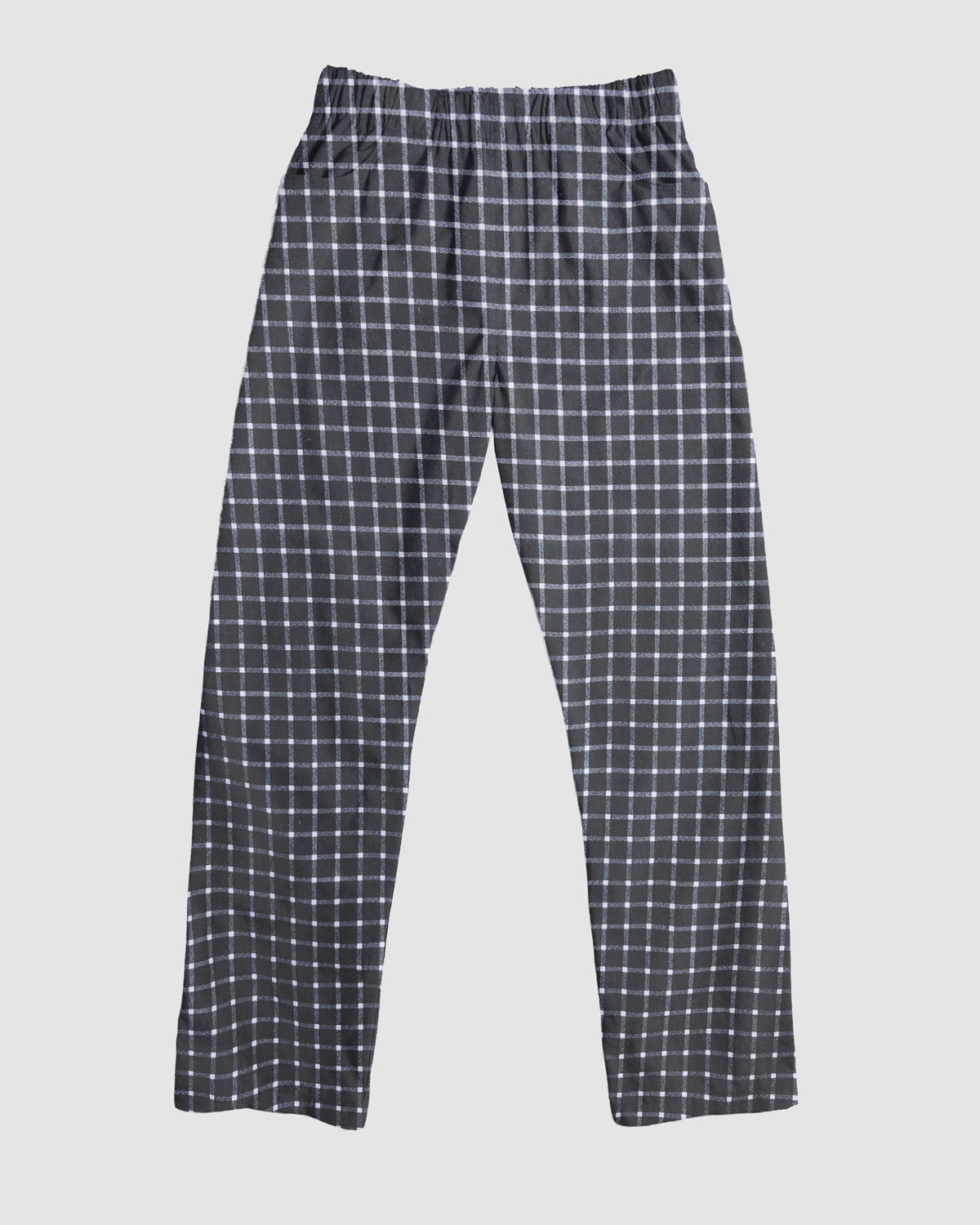straight trousers - black - medium checks
