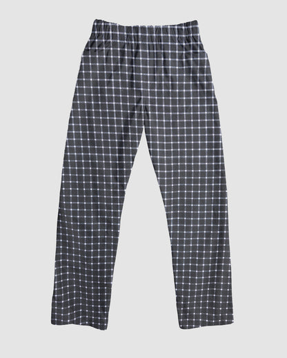straight trousers - black - medium checks