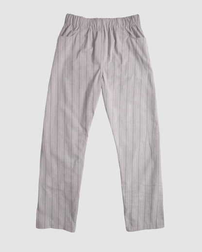 straight trousers - greige - stripes