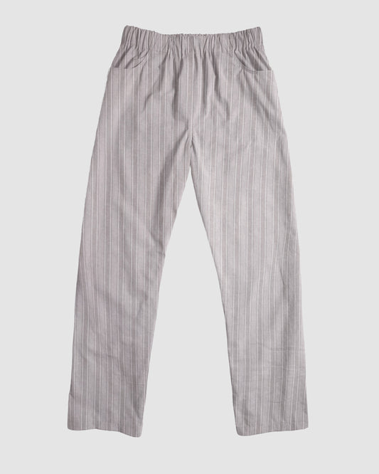 straight trousers - greige - stripes