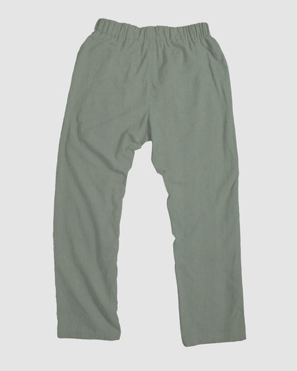 straight trousers - green - textured stripes