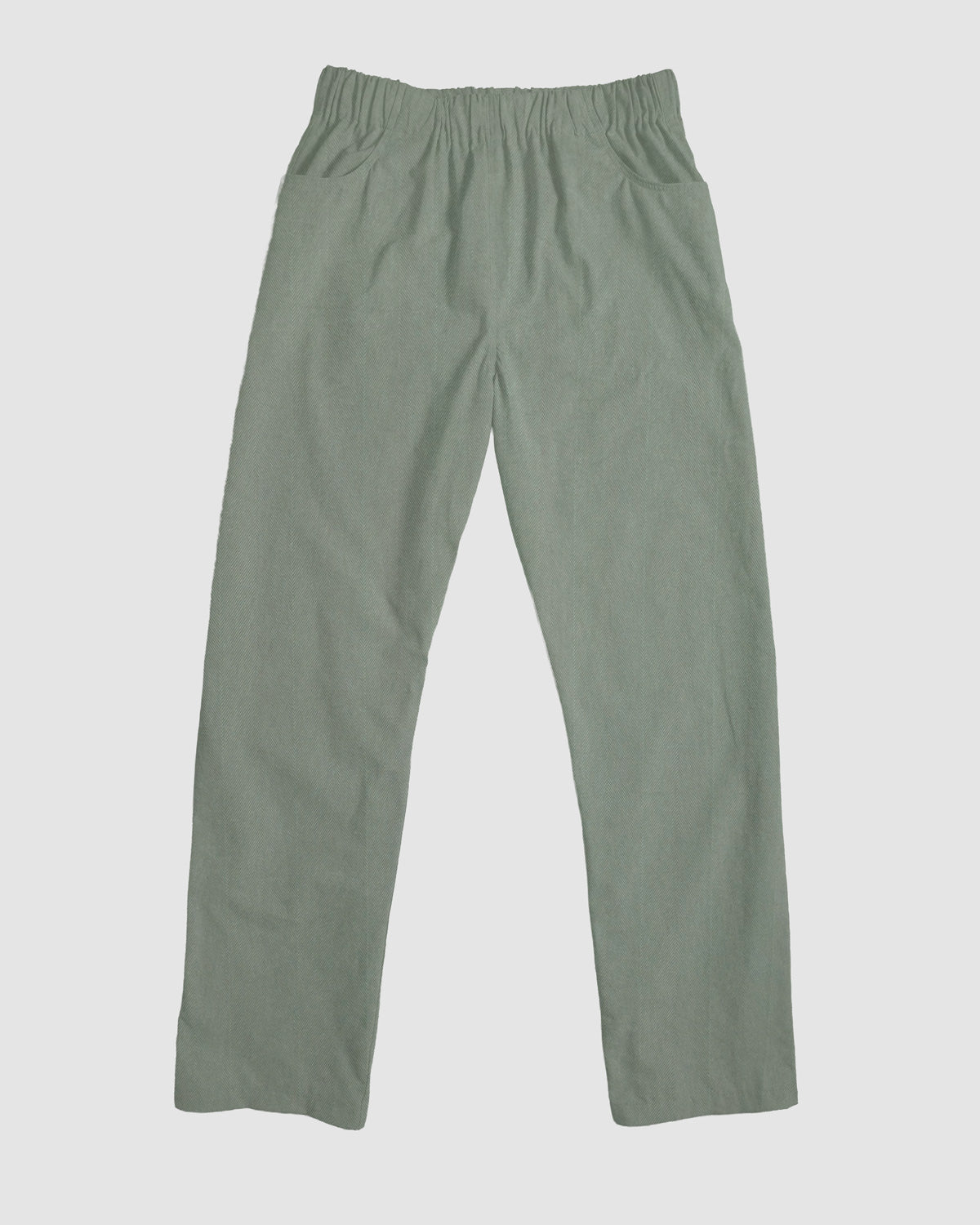 straight trousers - green - textured stripes