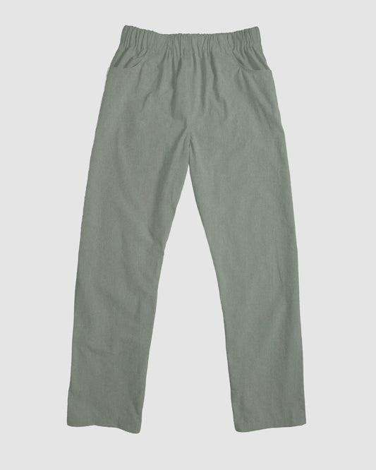 straight trousers - green - textured stripes