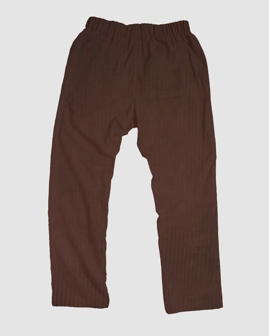 straight trousers - brown - stripes