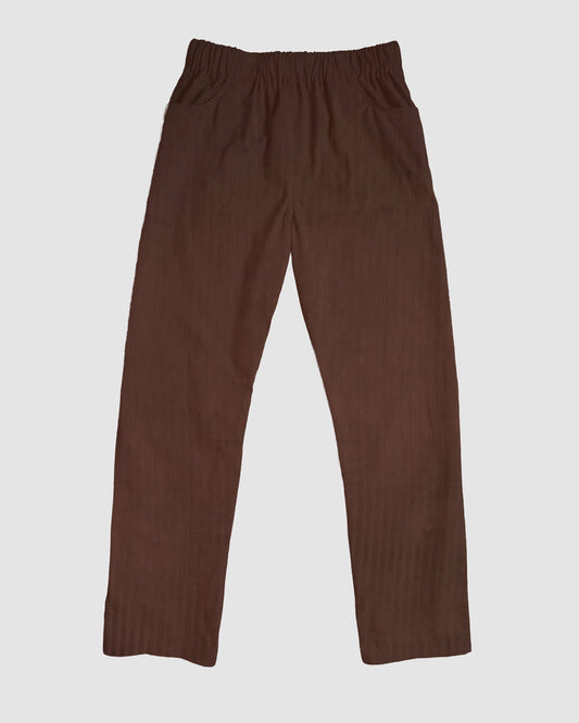 straight trousers - brown - stripes