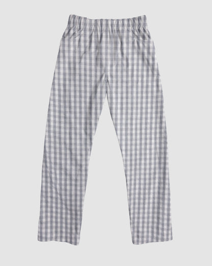 straight trousers - grey - gingham
